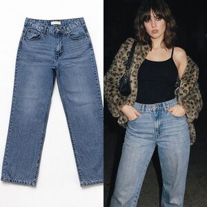 Witty Fox High Rise Straight Wide Leg Jeans 9/29 Light Wash Y2K Vintage Retro